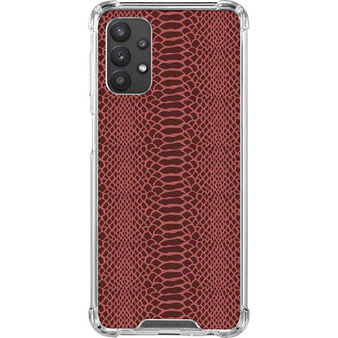 Marsala Snake Skin Galaxy A32 5G Clear Case