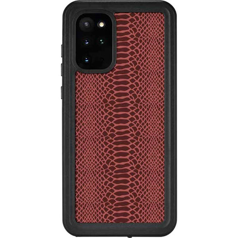 Marsala Snake Skin Galaxy S20 Plus Waterproof Case