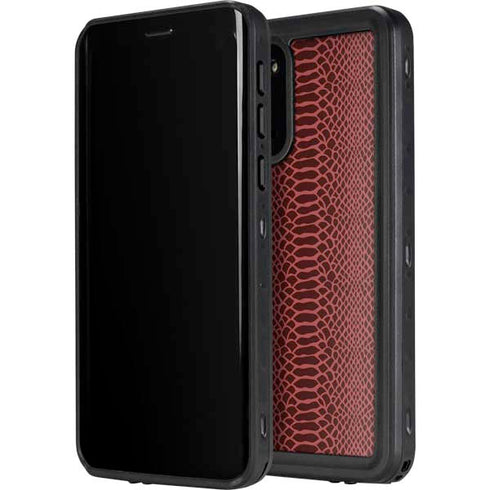 Marsala Snake Skin Galaxy S20 Plus Waterproof Case