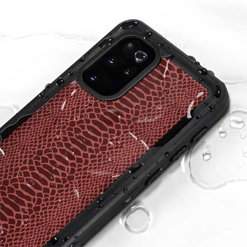 Marsala Snake Skin Galaxy S20 Plus Waterproof Case