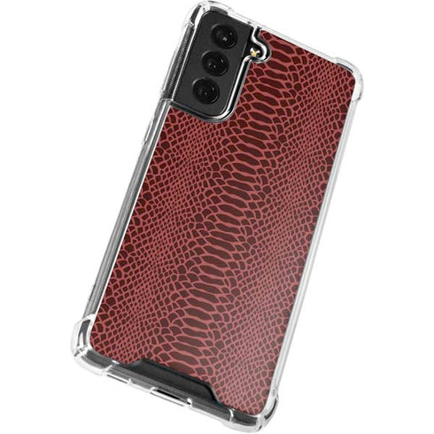 Marsala Snake Skin Galaxy S21 FE Clear Case