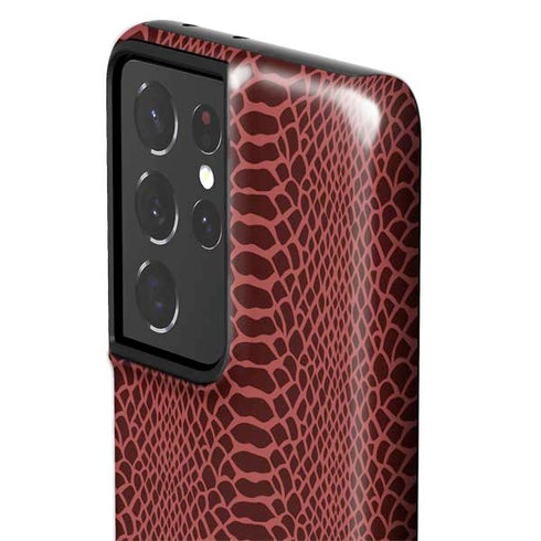 Marsala Snake Skin Galaxy S21 Ultra 5G Pro Case