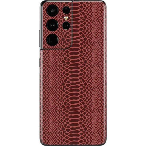 Marsala Snake Skin Galaxy S21 Ultra 5G Skin
