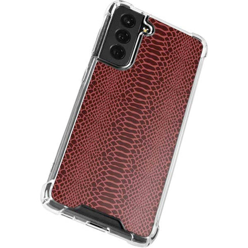 Marsala Snake Skin Galaxy S22 Plus Clear Case