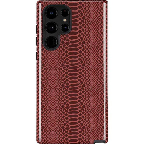 Marsala Snake Skin Galaxy S22 Ultra Pro Case