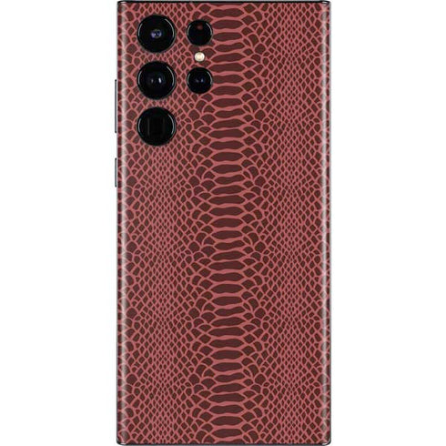 Marsala Snake Skin Galaxy S22 Ultra Skin
