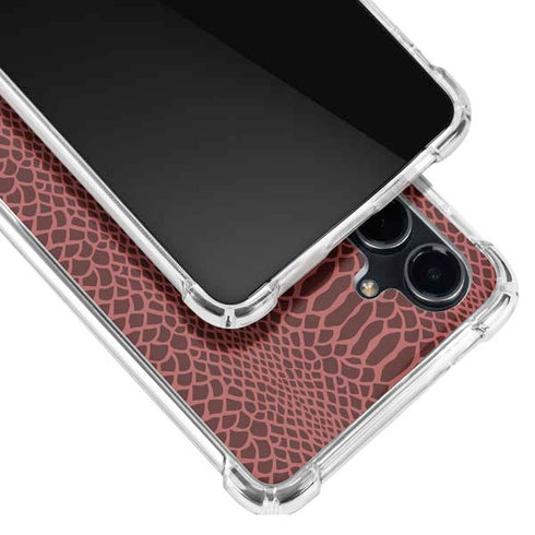 Marsala Snake Skin Galaxy S23 FE Clear Case