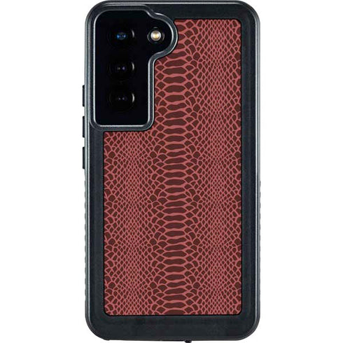 Marsala Snake Skin Galaxy S23 Waterproof Case