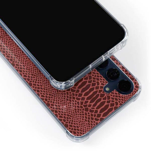 Marsala Snake Skin Galaxy S24 Clear Case
