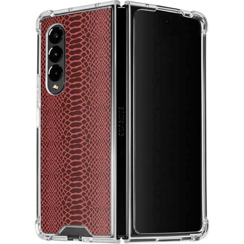Marsala Snake Skin Galaxy Z Fold4 5G Clear Case