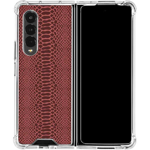 Marsala Snake Skin Galaxy Z Fold4 5G Clear Case
