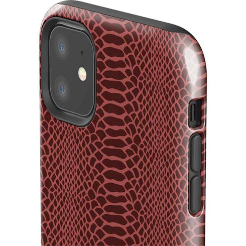 Marsala Snake Skin iPhone 11 Impact Case