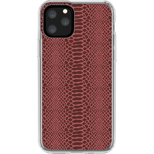 Marsala Snake Skin iPhone 11 Pro Clear Case