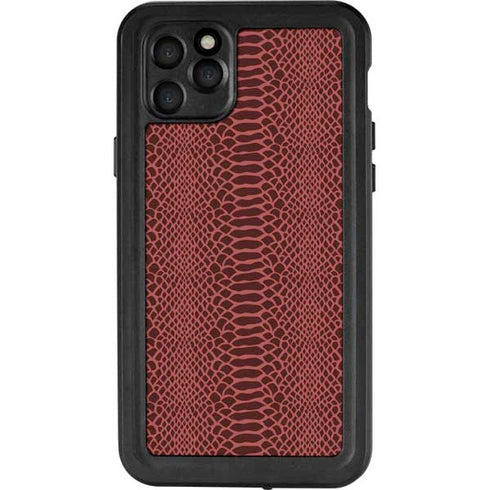 Marsala Snake Skin iPhone 11 Pro Max Waterproof Case