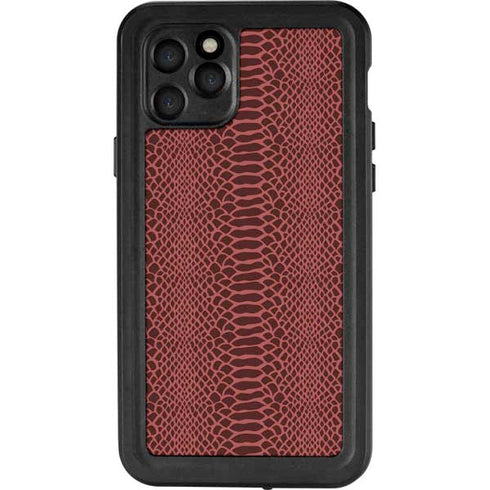 Marsala Snake Skin iPhone 11 Pro Waterproof Case