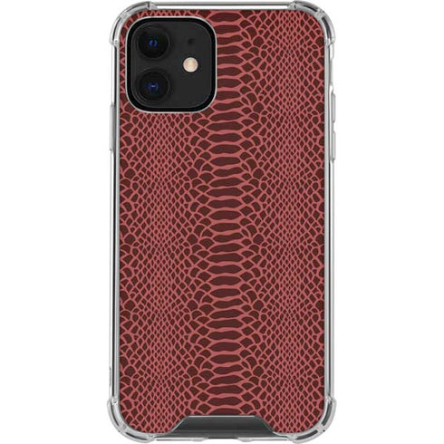 Marsala Snake Skin iPhone 12 Clear Case