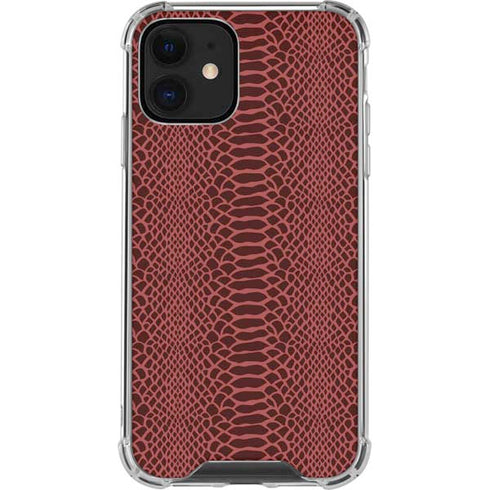 Marsala Snake Skin iPhone 12 Mini Clear Case