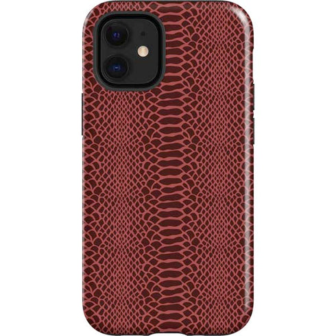 Marsala Snake Skin iPhone 12 Mini Impact Case