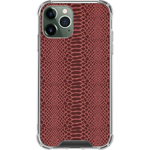Marsala Snake Skin iPhone 12 Pro Clear Case