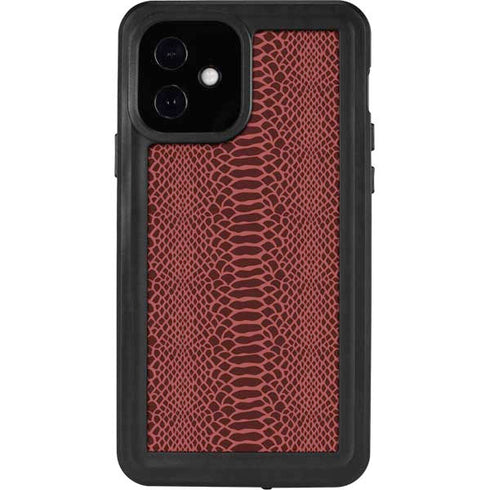 Marsala Snake Skin iPhone 12 Waterproof Case