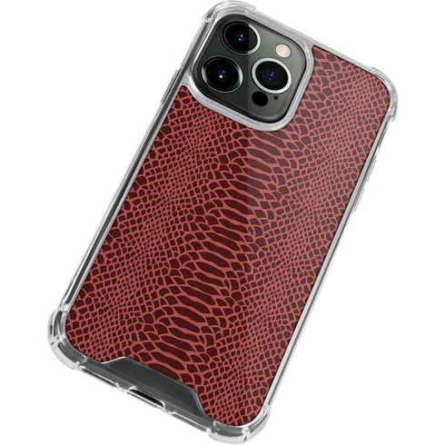 Marsala Snake Skin iPhone 13 Pro Clear Case
