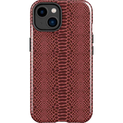Marsala Snake Skin iPhone 14 Plus Impact Case