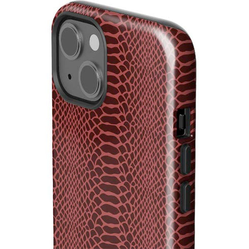 Marsala Snake Skin iPhone 14 Plus Impact Case