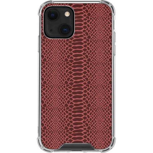Marsala Snake Skin iPhone 14 Plus Clear Case