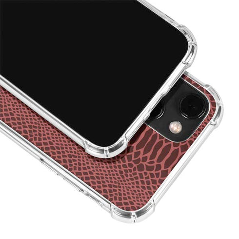 Marsala Snake Skin iPhone 14 Plus Clear Case