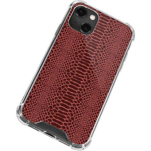 Marsala Snake Skin iPhone 14 Plus Clear Case