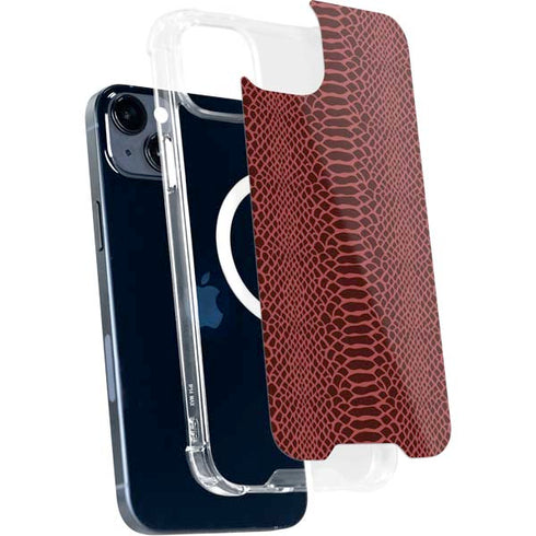 Marsala Snake Skin iPhone 15 Plus MagSafe Case