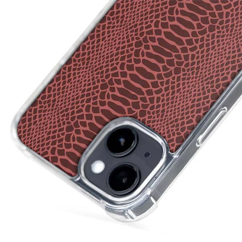 Marsala Snake Skin iPhone 15 Plus MagSafe Case