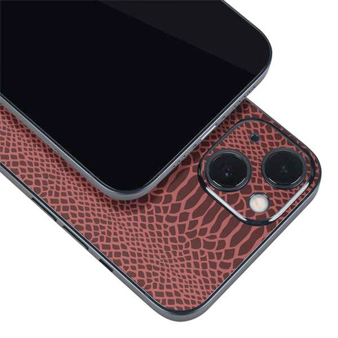 Marsala Snake Skin iPhone 15 Plus Skin
