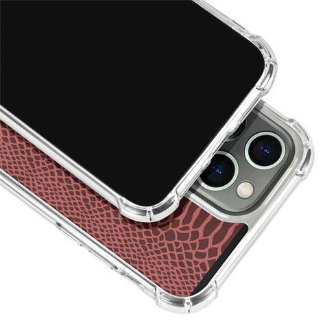 Marsala Snake Skin iPhone 15 Pro Clear Case