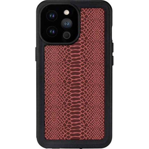 Marsala Snake Skin iPhone 14 Pro Max Waterproof Case