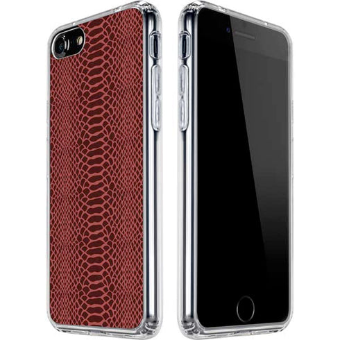 Marsala Snake Skin iPhone SE (2nd & 3rd Gen) Clear Case