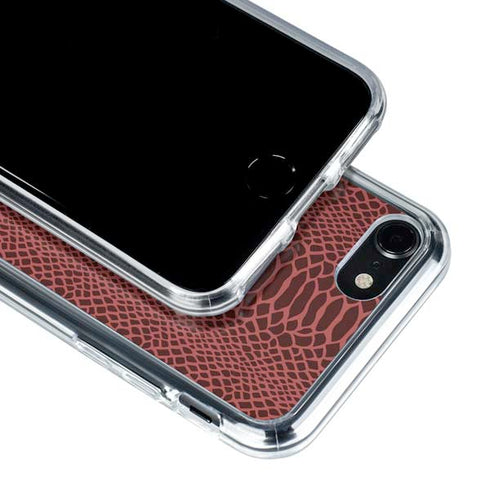Marsala Snake Skin iPhone SE (2nd & 3rd Gen) Clear Case