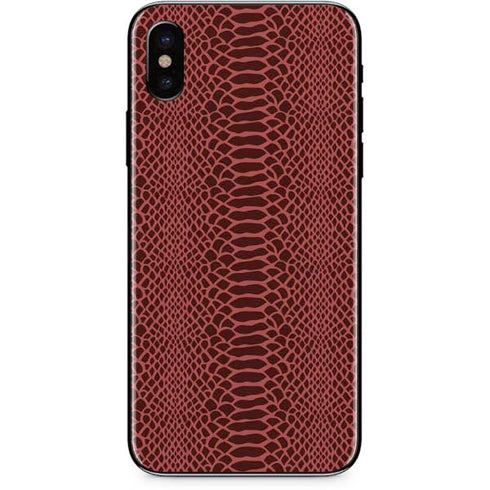 Marsala Snake Skin iPhone XS Skin