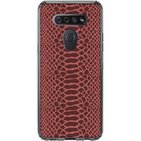 Marsala Snake Skin LG K51/Q51 Clear Case
