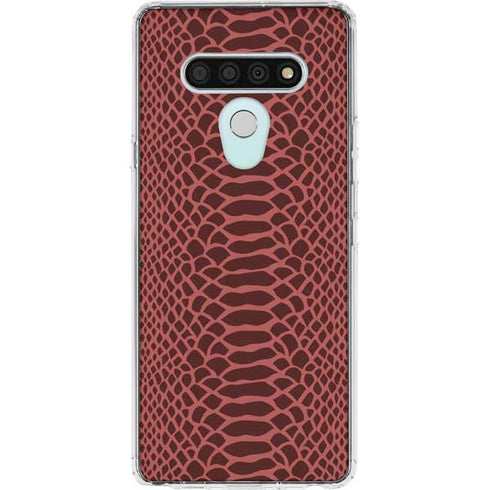 Marsala Snake Skin LG Stylo 6 Clear Case
