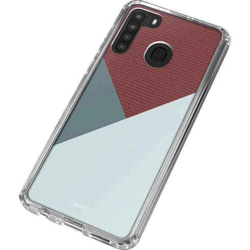 Marsala Triangle Shapes Galaxy A21 Clear Case