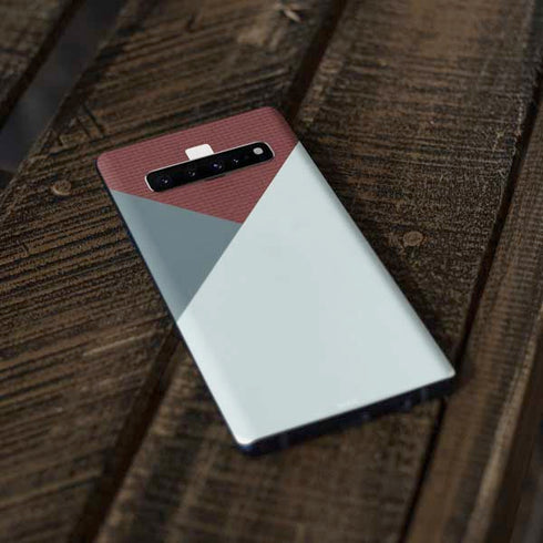 Marsala Triangle Shapes Galaxy S10 Plus Skin