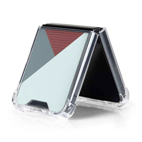 Marsala Triangle Shapes Galaxy Z Flip5 5G Clear Case