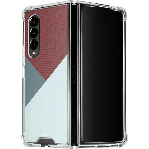 Marsala Triangle Shapes Galaxy Z Fold4 5G Clear Case