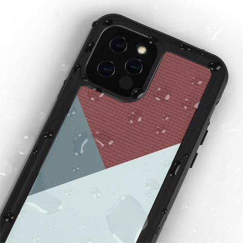 Marsala Triangle Shapes iPhone 12 Pro Waterproof Case