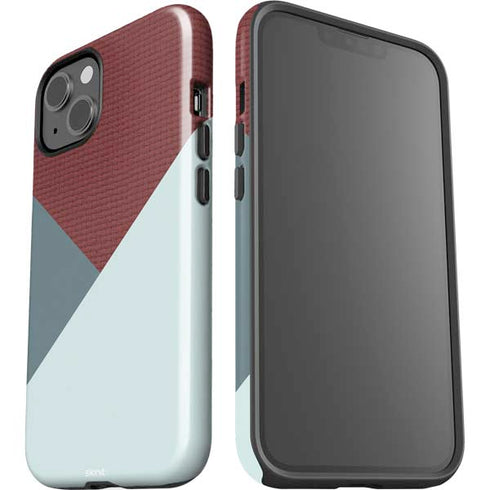 Marsala Triangle Shapes iPhone 15 Plus Impact Case