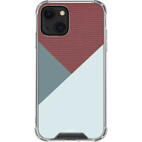 Marsala Triangle Shapes iPhone 14 Plus Clear Case