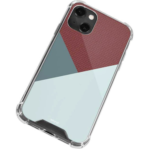 Marsala Triangle Shapes iPhone 14 Plus Clear Case