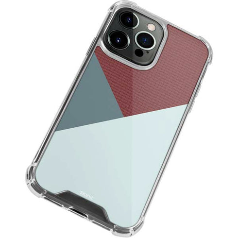 Marsala Triangle Shapes iPhone 15 Pro Clear Case