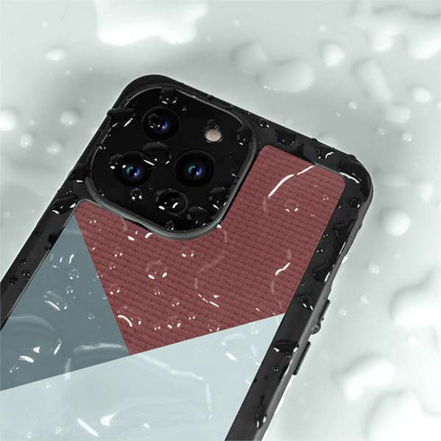 Marsala Triangle Shapes iPhone 14 Pro Max Waterproof Case